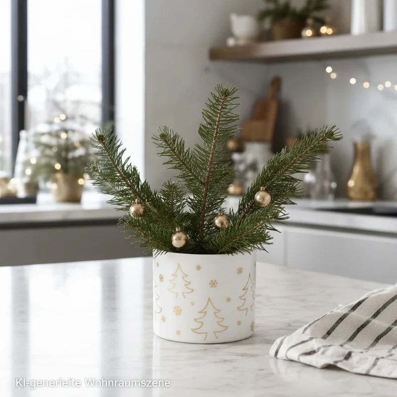 Teelichtglas Weihnachten Porzellan Tree – Weiß – Teelichthalter mit Tannenbaum-Motiv