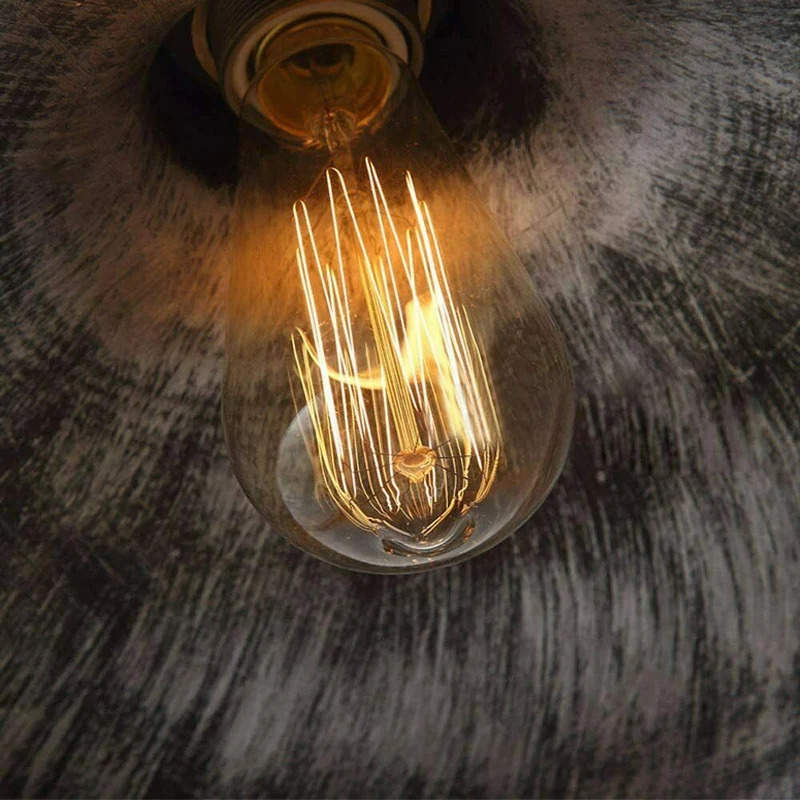 Vintage Pendelleuchte im Landhausstil – Gebürstetes Silber, E27 Fassung, 1m Kabel~2787