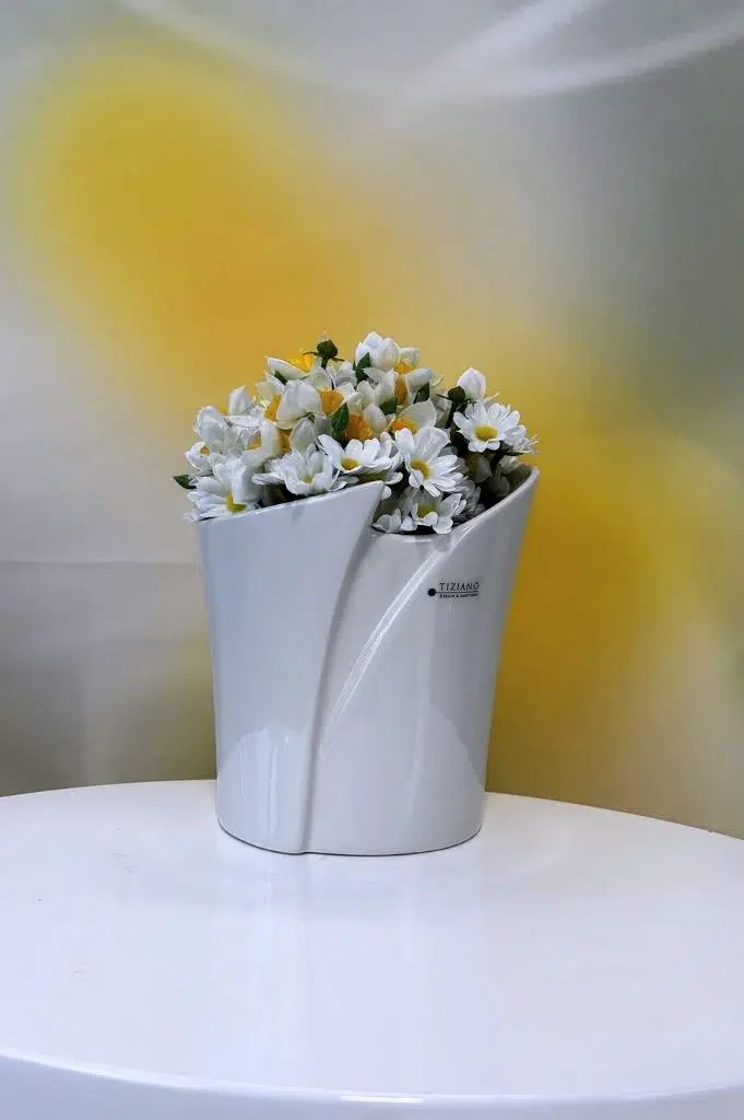 Kübel Mali creme-weiß
