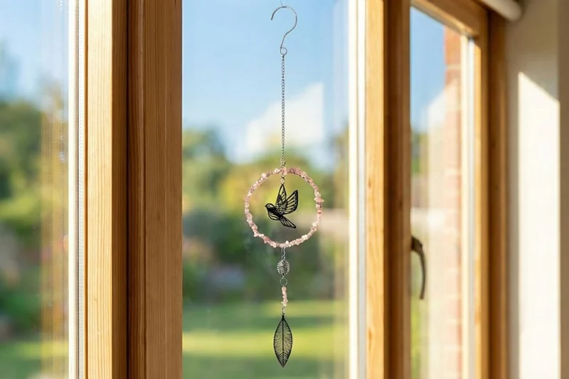 Deko Hänger Vogel im Ring mit Steinen