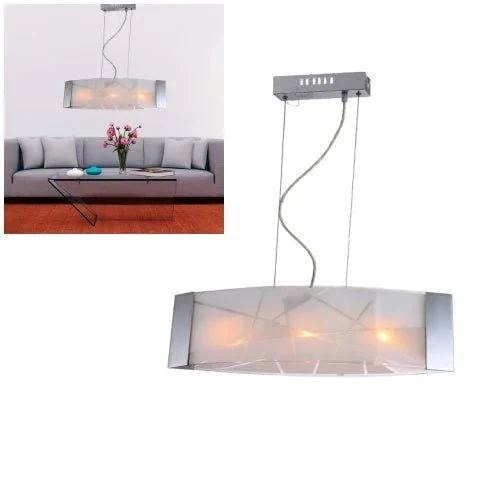 Moderne Glas Pendelleuchte FERIA – 3-flammige Hängelampe Chrom Weiß