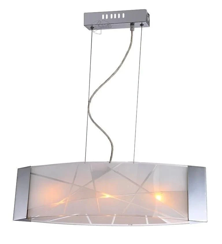 Moderne Glas Pendelleuchte FERIA – 3-flammige Hängelampe Chrom Weiß