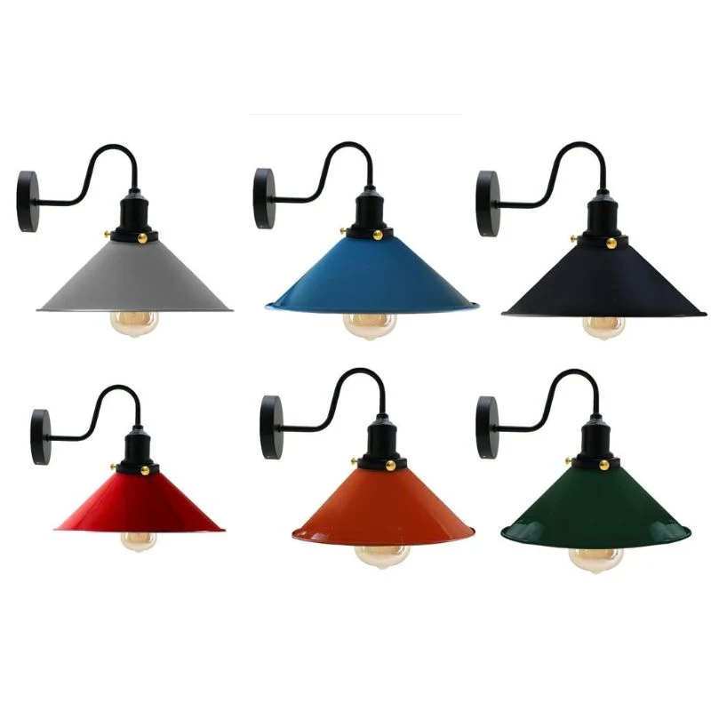 Retro Wandlampe mit Schwanenhals & Metall E27 ~1796