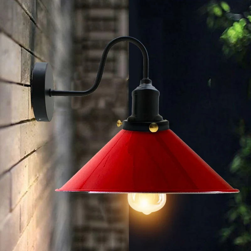 Retro Wandlampe mit Schwanenhals & Metall E27 ~1796
