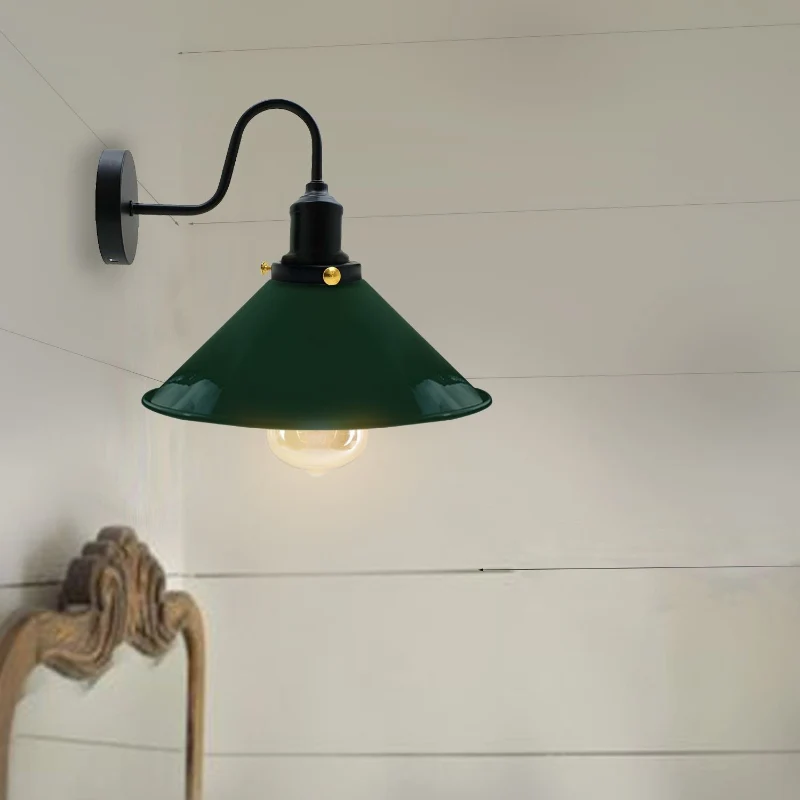 Retro Wandlampe mit Schwanenhals & Metall E27 ~1796