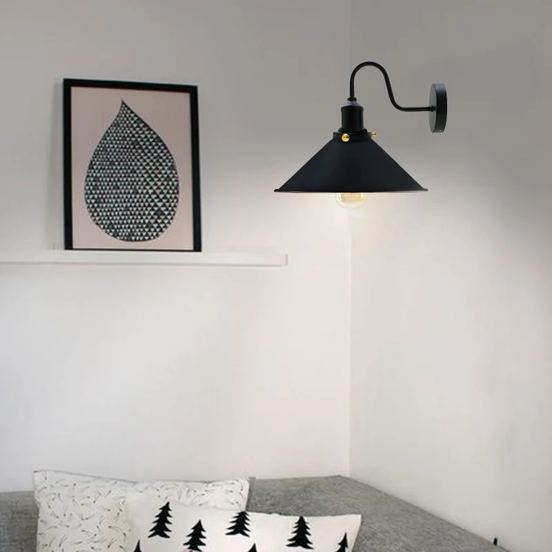 Retro Wandlampe mit Schwanenhals & Metall E27 ~1796