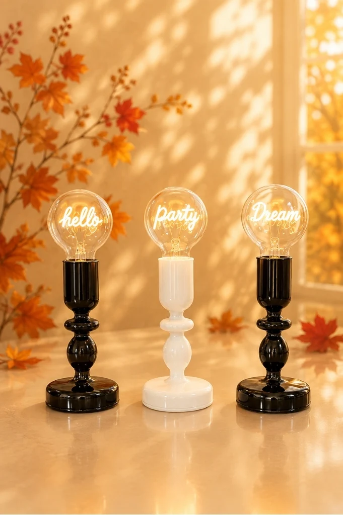 Dekolicht Savazza 27cm Glas schwarz Motiv Hello