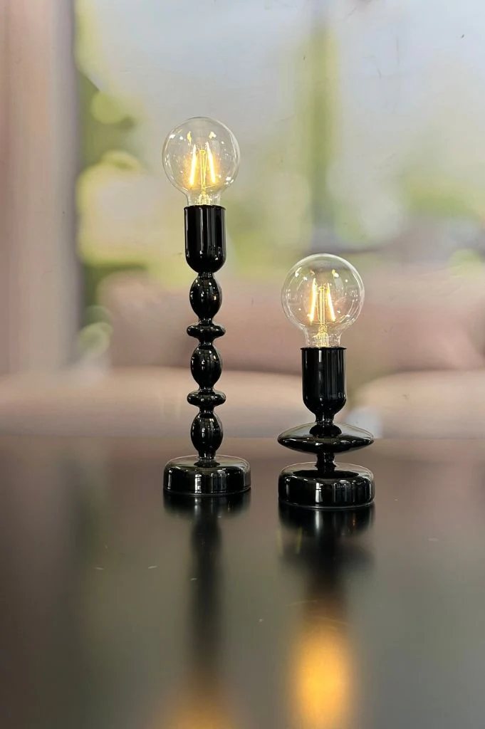 Dekolicht Savazza LED 38cm Glas schwarz