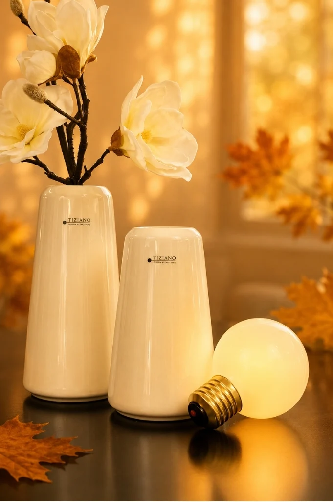 Vase Luminara creme-weiß