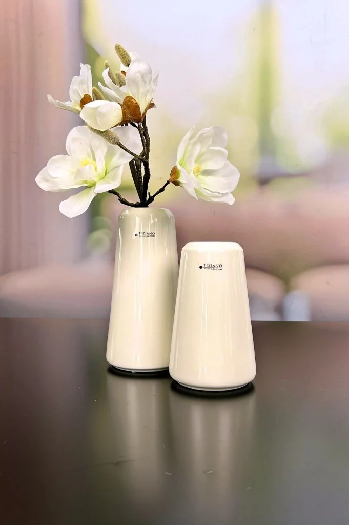 Vase Luminara creme-weiß