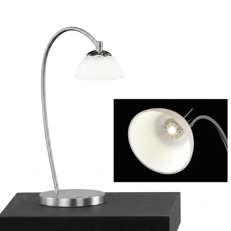 LED Tischleuchte Julie Nickel Matt – Schreibtisch- & Nachttischlampe