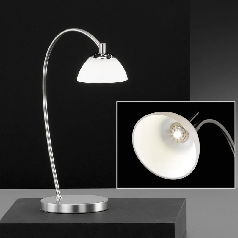 LED Tischleuchte Julie Nickel Matt – Schreibtisch- & Nachttischlampe