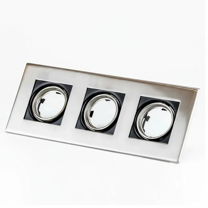 Downlight rechteckig 3-flammig – GU10 230 V Einbaustrahler BURN schwenkbar