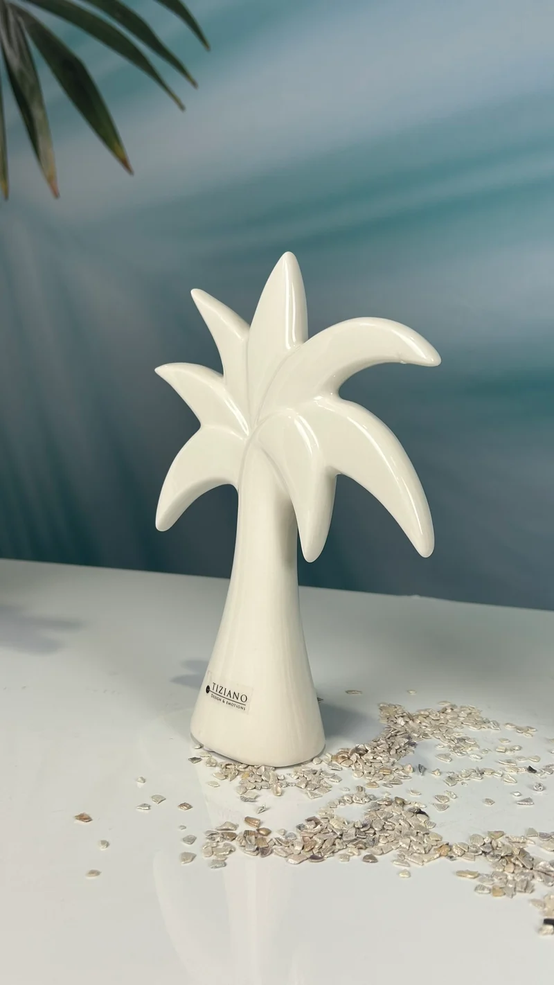Dekofigur Deko Palme Guano weiß-creme