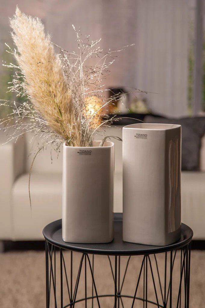 Vase Crosia creme-weiß