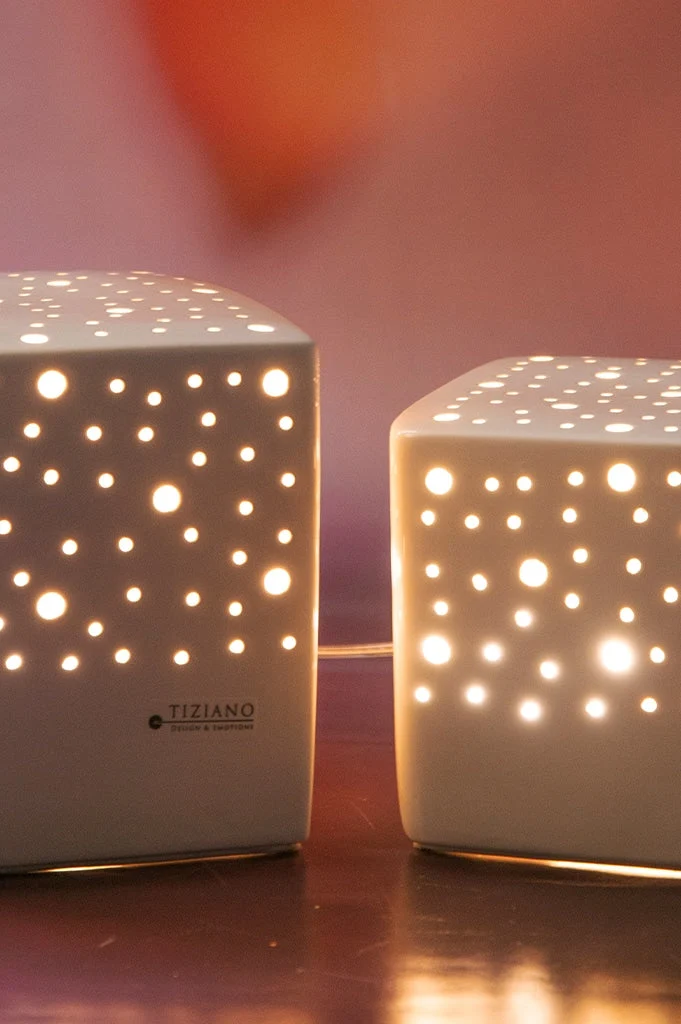Lampe Padova eckig weiß-creme Neue Größen