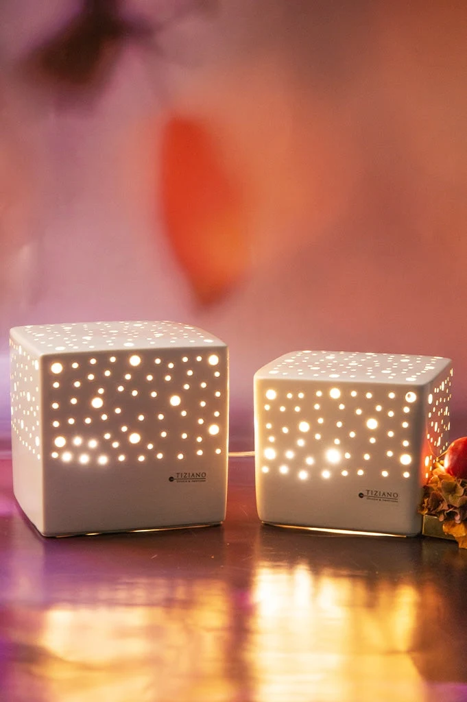 Lampe Padova eckig weiß-creme Neue Größen