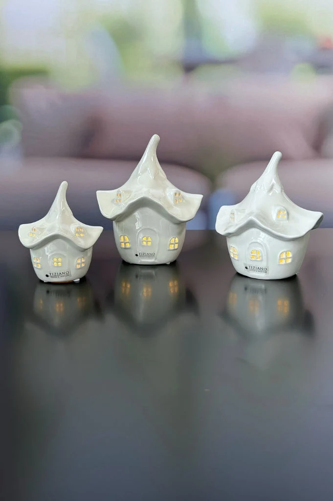 Deko Haus Bobelli creme-weiß LED