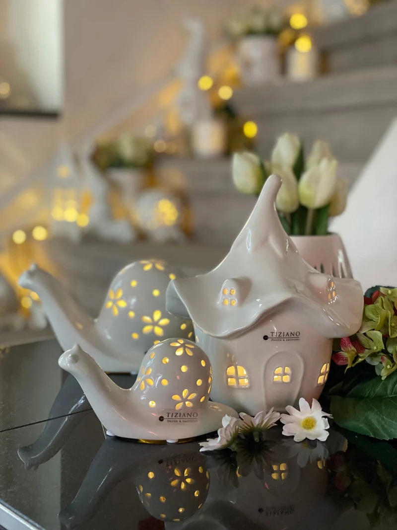 Deko Haus Bobelli creme-weiß LED