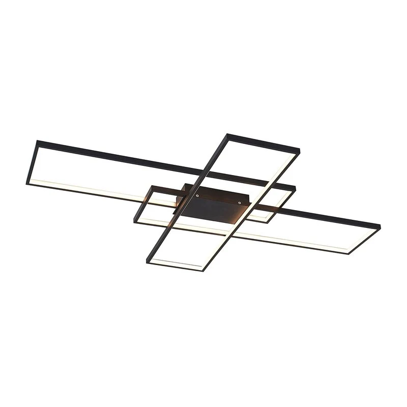 B-Ware Lindby Deckenleuchte Zimmerlampe LED Tetson dimmbar Schwarz Metall Beleuchtung
