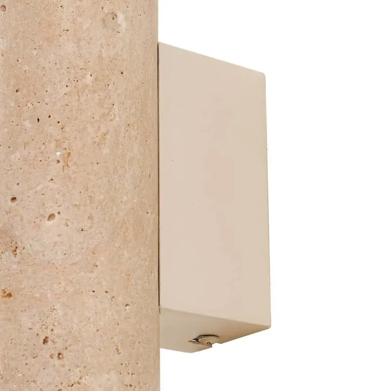 B-Ware Lucande Wandleuchte Tavira Travertin Beige Up Down dimmbar 7x23x11 cm