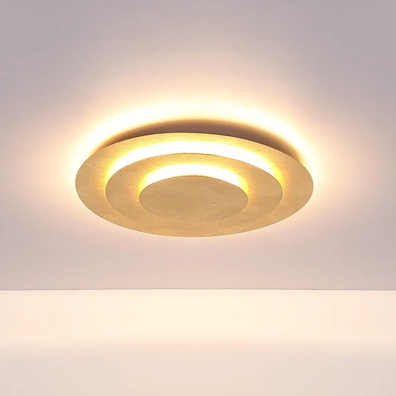 B-Ware LED-Deckenleuchte Heda 49 cm goldfarben Metall 40 W 5200 lm warmweiß