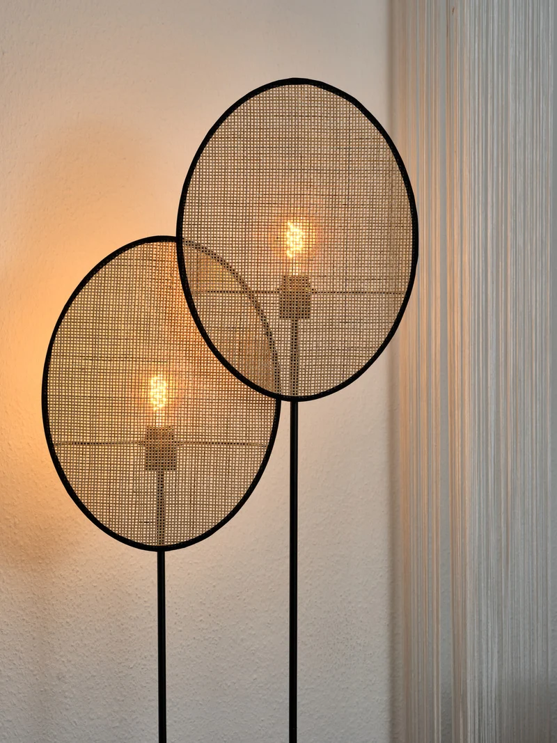B-Ware OSRAM Stehleuchte Stehlampe Rattan Dandelion E27 LED Innenbereich Braun Beige408
