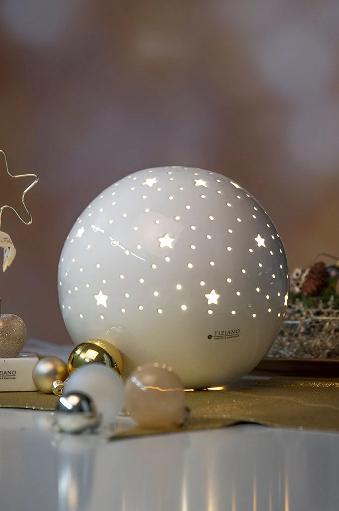 Lampe Padova mit Sternen weiß-creme