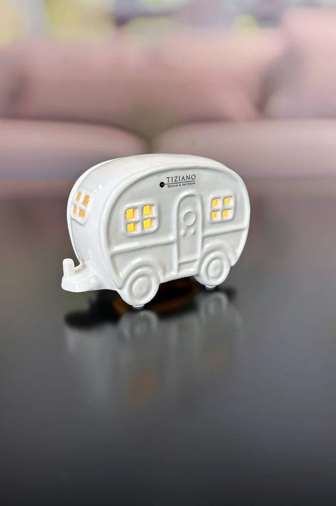Set Auto Ente Milo+Wohnwagen Casina creme-weiß