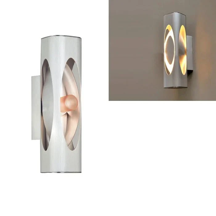 Indirekte Effekt Lampe Wandlampe Caiman – Aluminium gebürstet, Säulenform