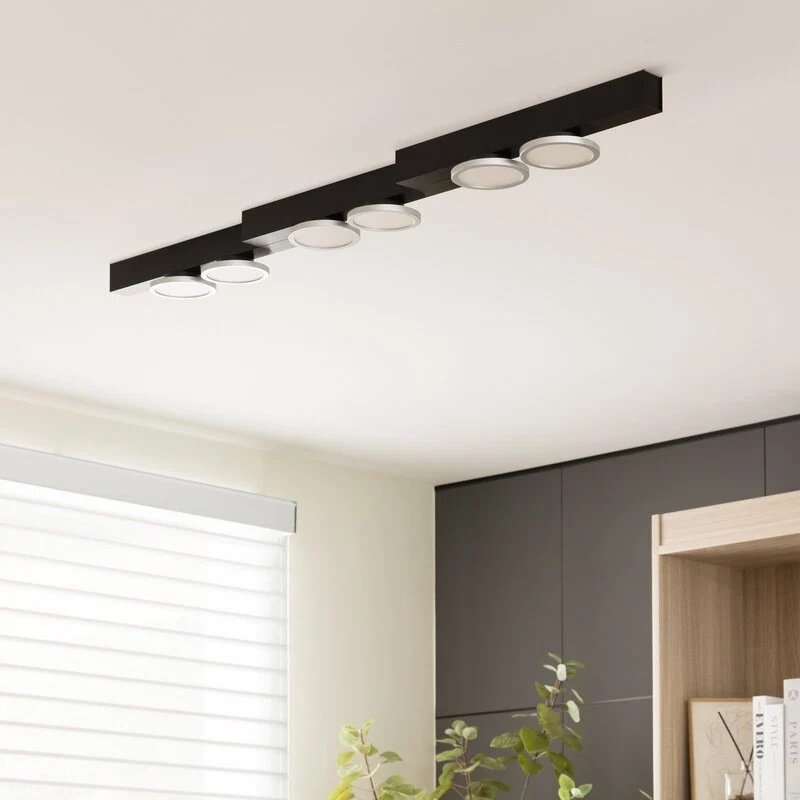B-Ware Lucande Kellino Deckenleuchte Deckenlampe Deckenlicht Leuchte 6-flammig schwarz