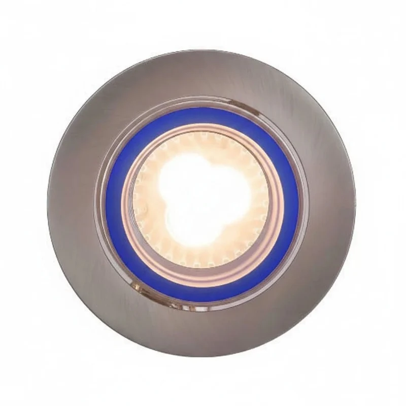 Glas Einbaustrahler rund – Design Einbaustrahler blau, schwenkbar, 230 V (GU10 / MR16)