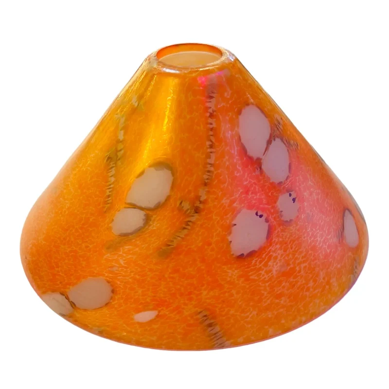 Bruck Lampenglas Ersatzglas – handbemalter Glas-Lampenschirm in Orange Perlmutt