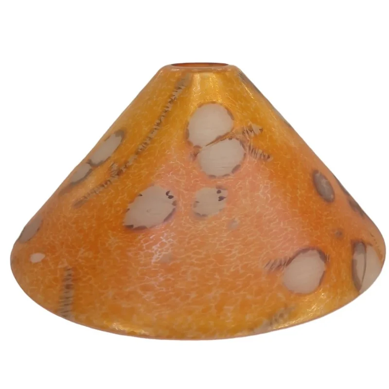 Bruck Lampenglas Ersatzglas – handbemalter Glas-Lampenschirm in Orange Perlmutt