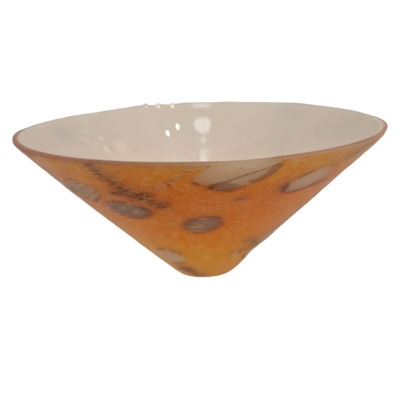Bruck Lampenglas Ersatzglas – handbemalter Glas-Lampenschirm in Orange Perlmutt