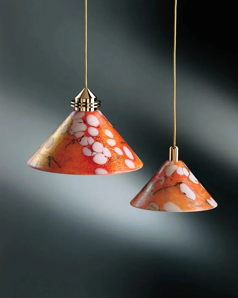 Bruck Lampenglas Ersatzglas – handbemalter Glas-Lampenschirm in Orange Perlmutt