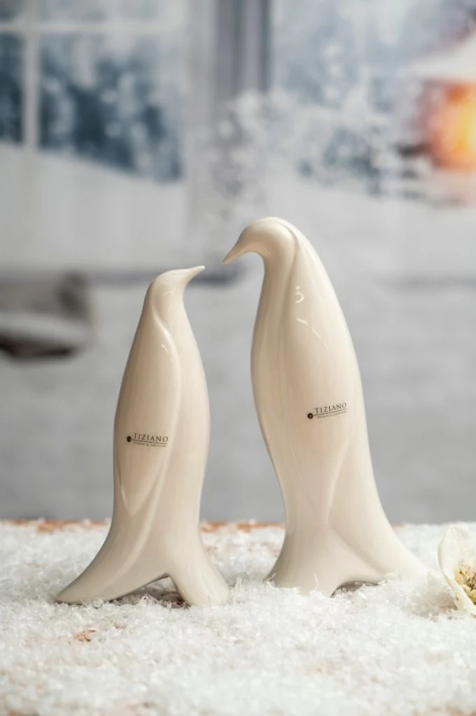 Deko Pinguin Paar Tizio creme-weiß