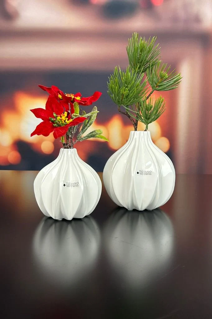 Vase Alba creme-weiß