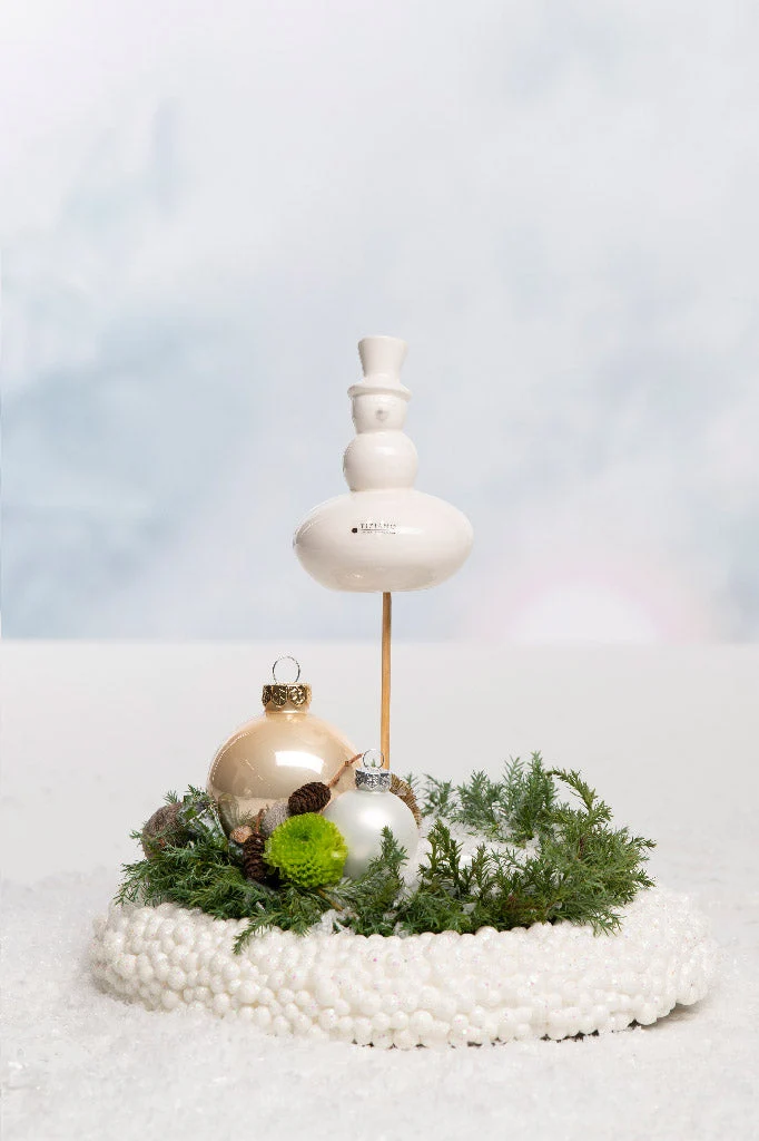 Deko Schneemann Bruno 3 Varianten creme-weiß