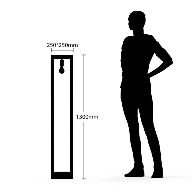 B-Ware Lucande Sedrik Stehleuchte Standlampe Wohnzimmer Kastenform Schwarz Modern
