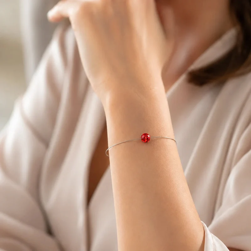 Armband LED Kristall Ball Rot mit Swarovski® Elements – Firejewel