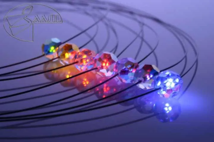Armband LED Kristall Ball Rot mit Swarovski® Elements – Firejewel