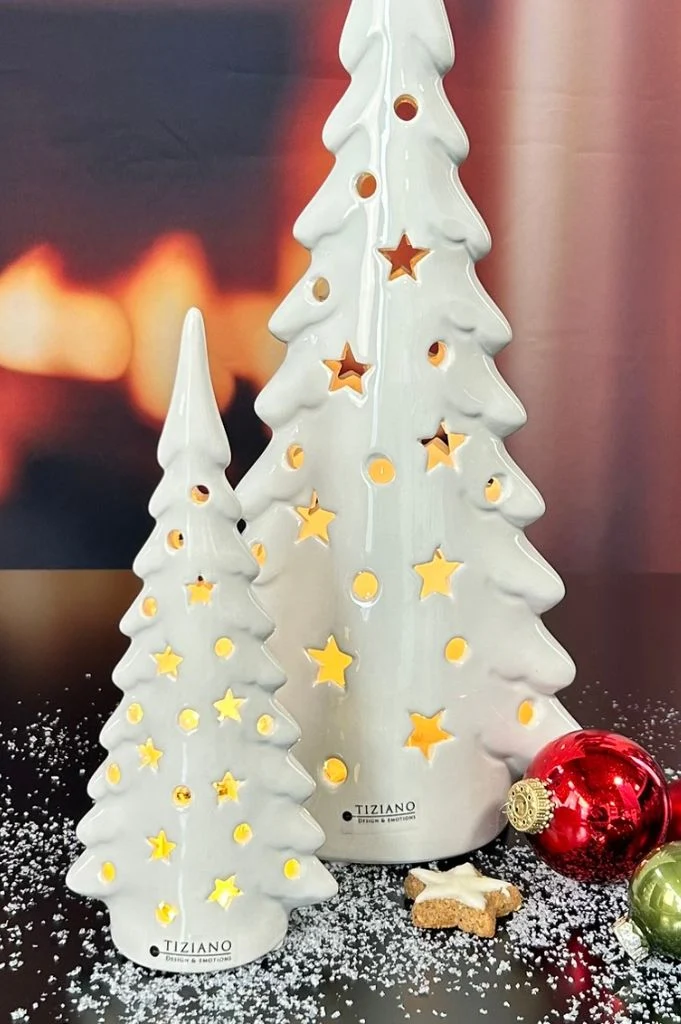 Deko Baum Trissino LED creme-weiß