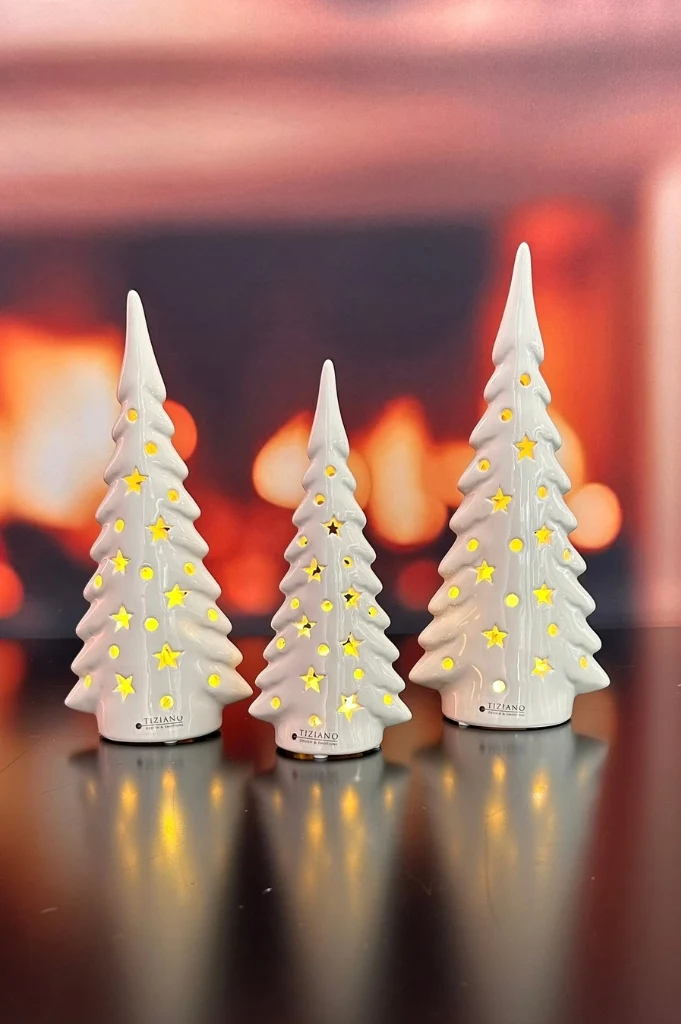 Deko Baum Trissino LED creme-weiß