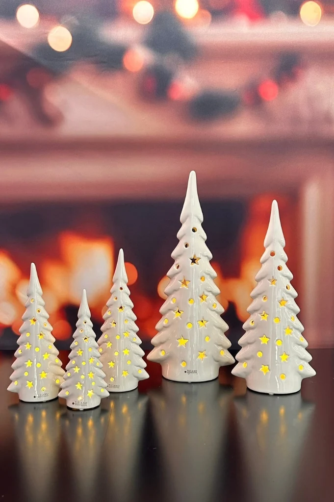 Deko Baum Trissino LED creme-weiß