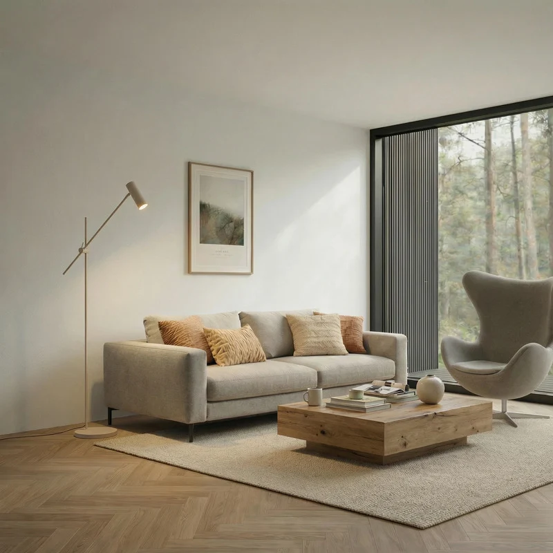B-Ware Lindby Stehleuchte Vilo LED Lampe beweglich 153cm beige Metall für Wohnräume