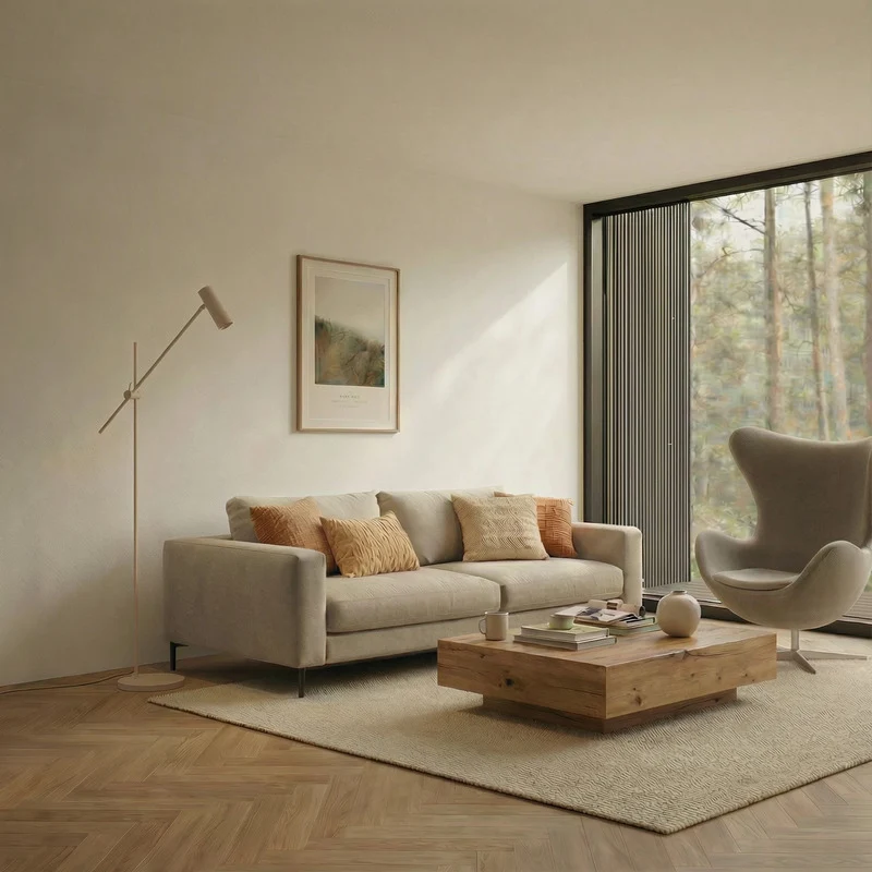 B-Ware Lindby Stehleuchte Vilo LED Lampe beweglich 153cm beige Metall für Wohnräume