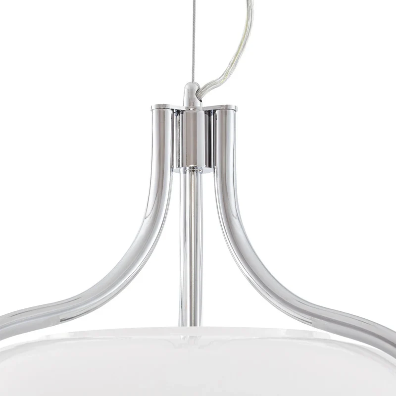 B-Ware Lucande Hängeleuchte Christo LED Pendelleuchte dimmbar chrom/weiß Ø42cm 44,5cm