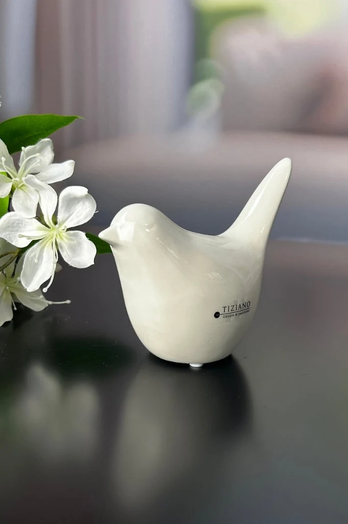 3er Set Vogel Alfredo creme-weiß