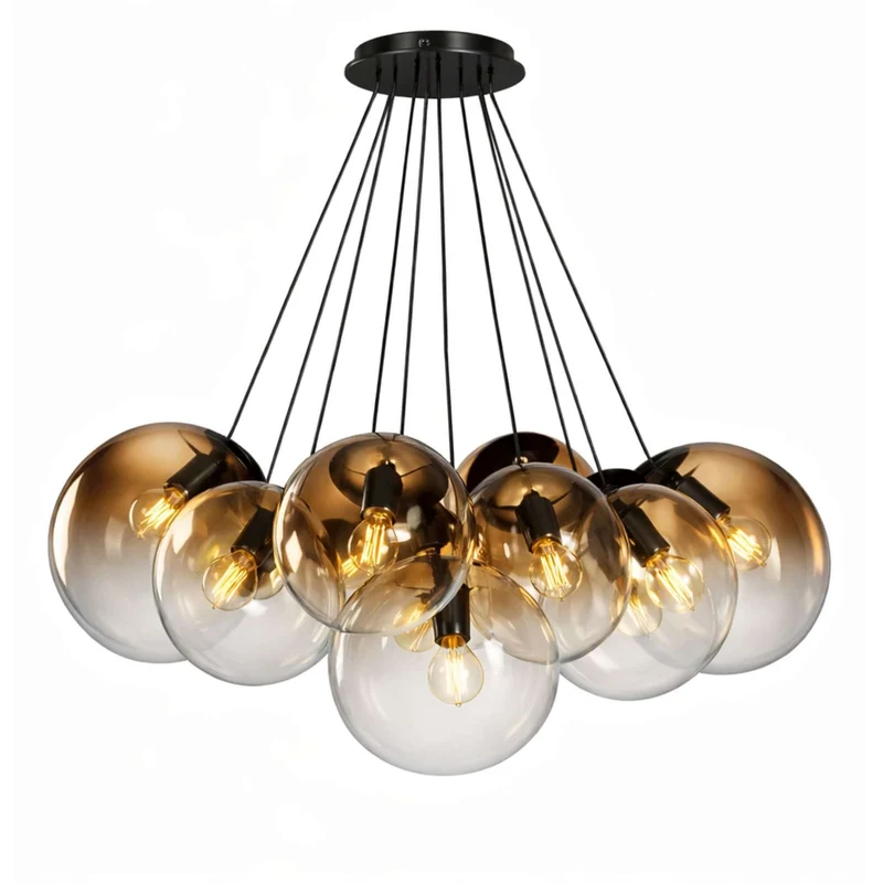 s.luce Orb Cluster Glas-Pendelleuchte 13-flammig 13x20cm